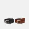 Pier One Leather 2 Pack - Ceinture - Cognac/Black -Pier One 7792092386d1430fbebc6bfbacb57a33